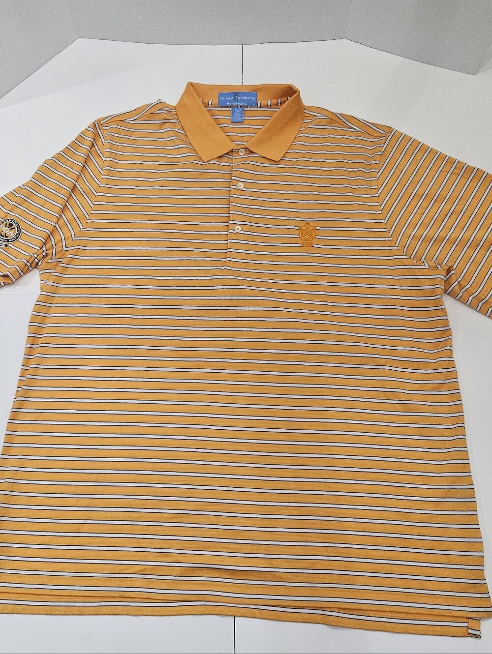 Fairway & Greene Pureformance Striped Polo Shirt PGA Professional Size XL NWOT
